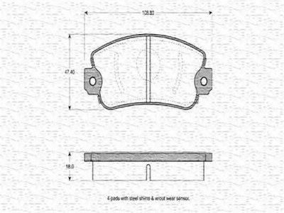 MAGNETI MARELLI 363702160139 -  Комплект тормозных колодок, дисковый тормоз
